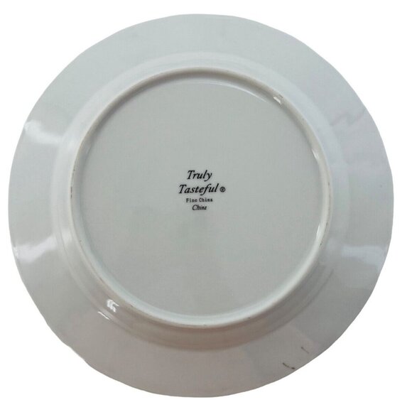 6 Vintage Truly Tasteful Floral Dessert Bread Plates Pink Roses Gold Trim 7.5" - Picture 9 of 15